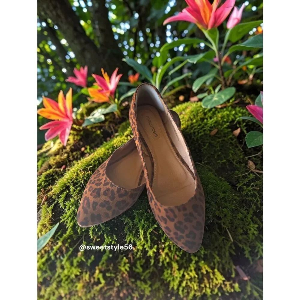 MAURICES Leopard Print Pointed Toe Flats - Brown SZ 9